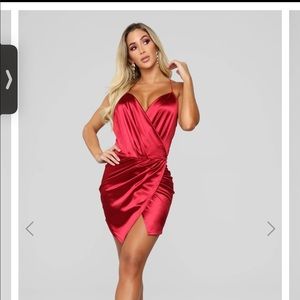Always a Flirt satin dress red